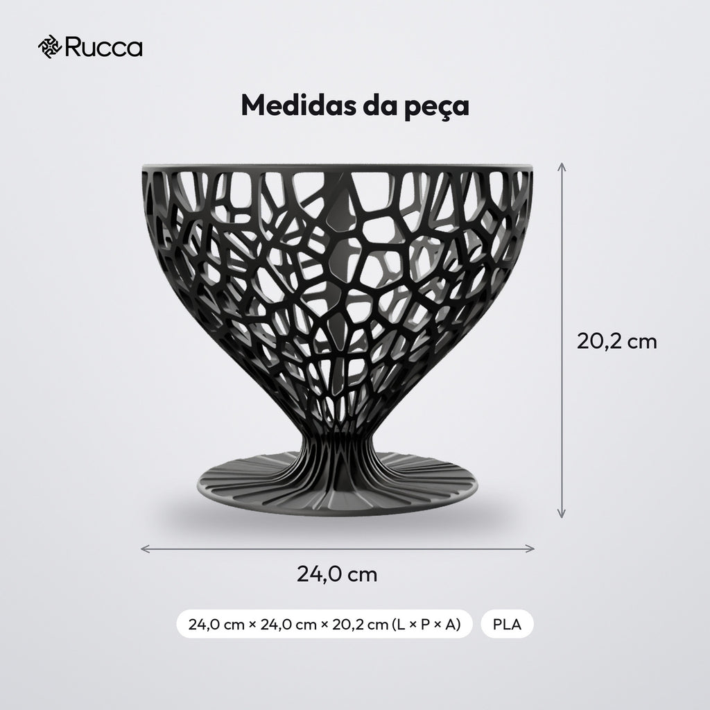 Fruteira Orgânica Vazada Eleganza 24 cm: medidas