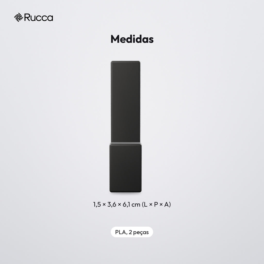 Gancho de Parede Minimalista com Fixação Escondida: medidas