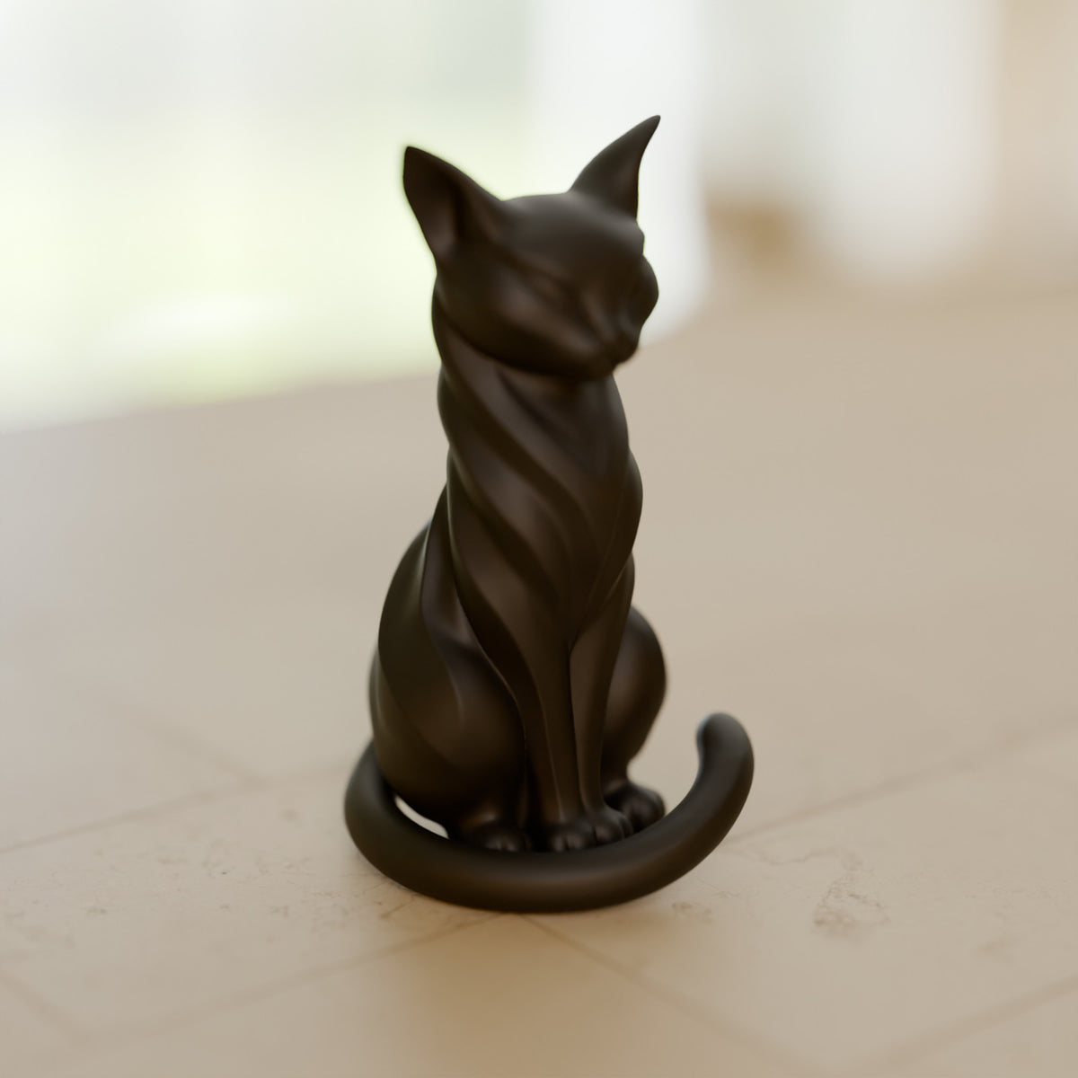 Gato Decorativo Escultura Minimalista, detalhe