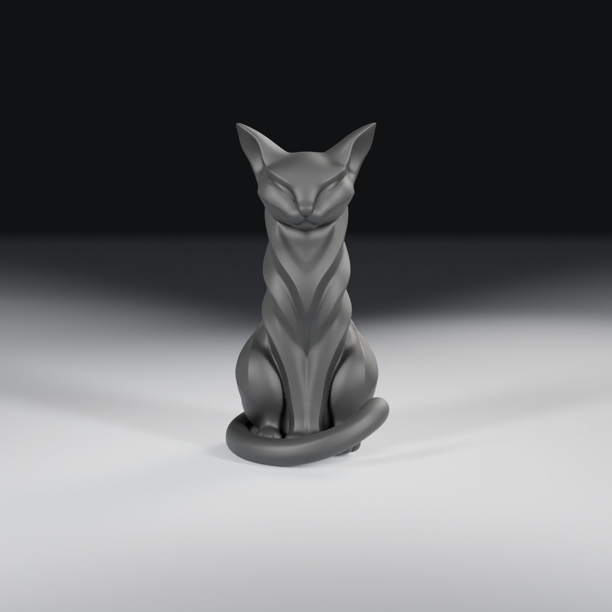 Gato Decorativo Escultura Minimalista, vista frontal