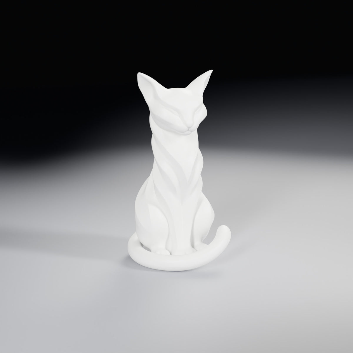 Gato Decorativo Escultura Minimalista, Branco