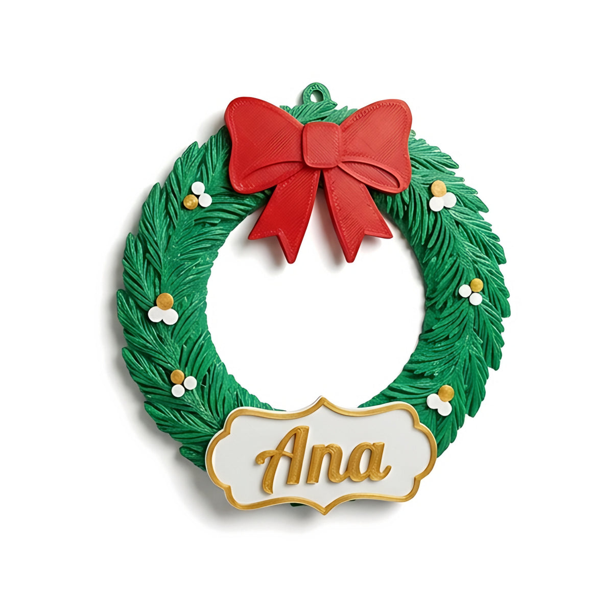 Guirlanda de Natal para Porta com Sobrenome da Família — Rucca 3D