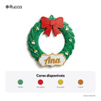 Guirlanda de Natal para Porta com Sobrenome da Família — Rucca 3D