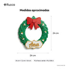 Guirlanda de Natal para Porta com Sobrenome da Família — Rucca 3D