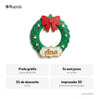 Guirlanda de Natal para Porta com Sobrenome da Família — Rucca 3D