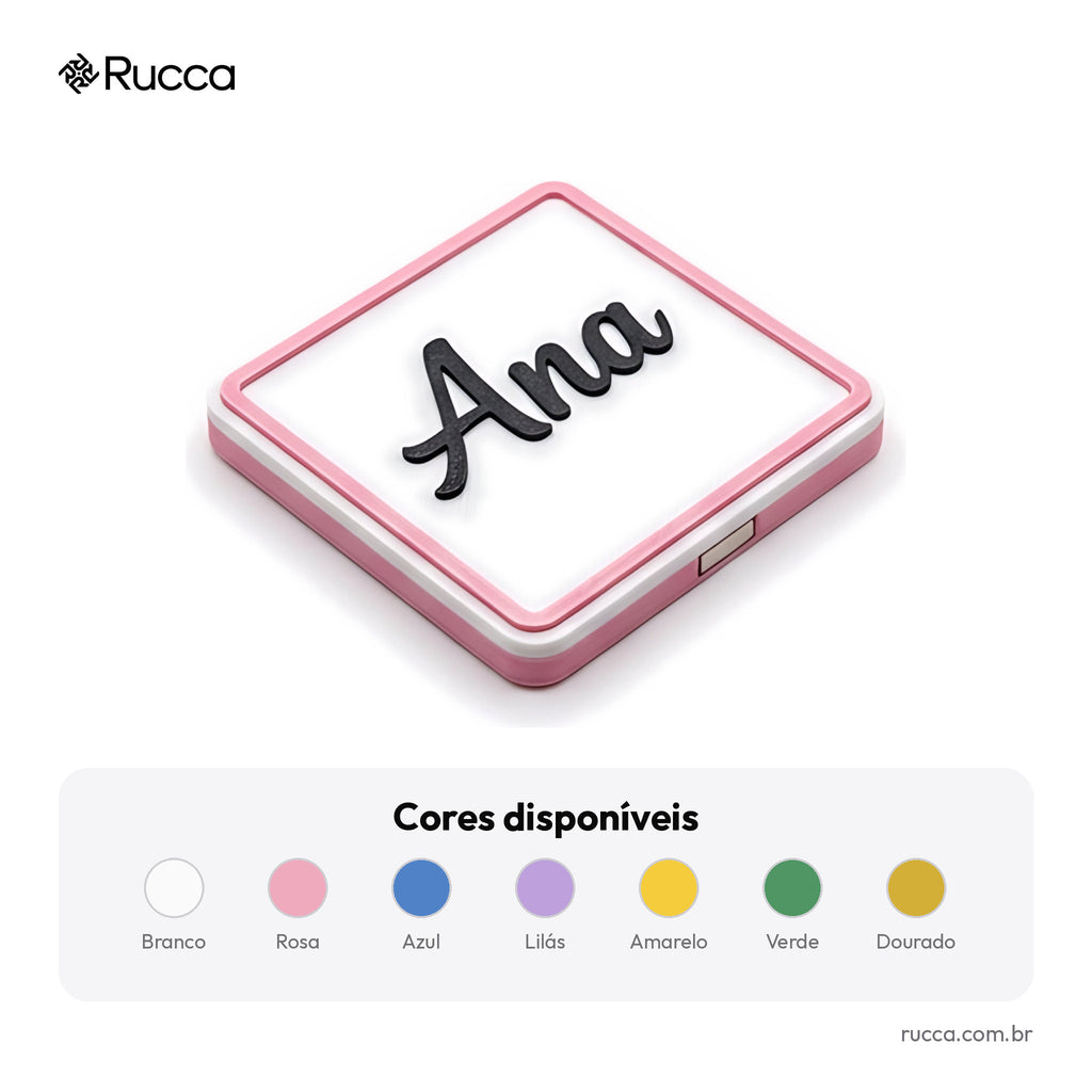 Ímã de geladeira personalizado com nome e data — Rucca 3D