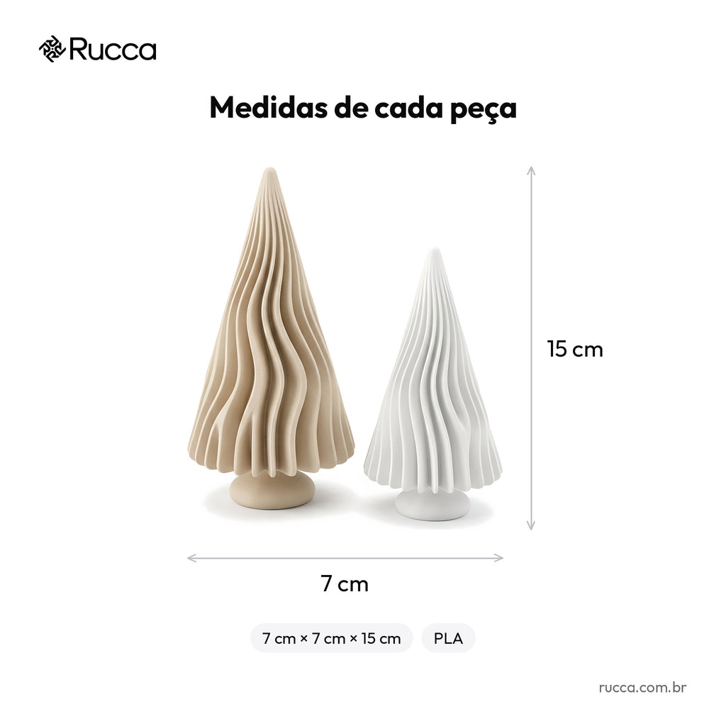 Kit 2 Árvores de Natal Japandi — Rucca 3D