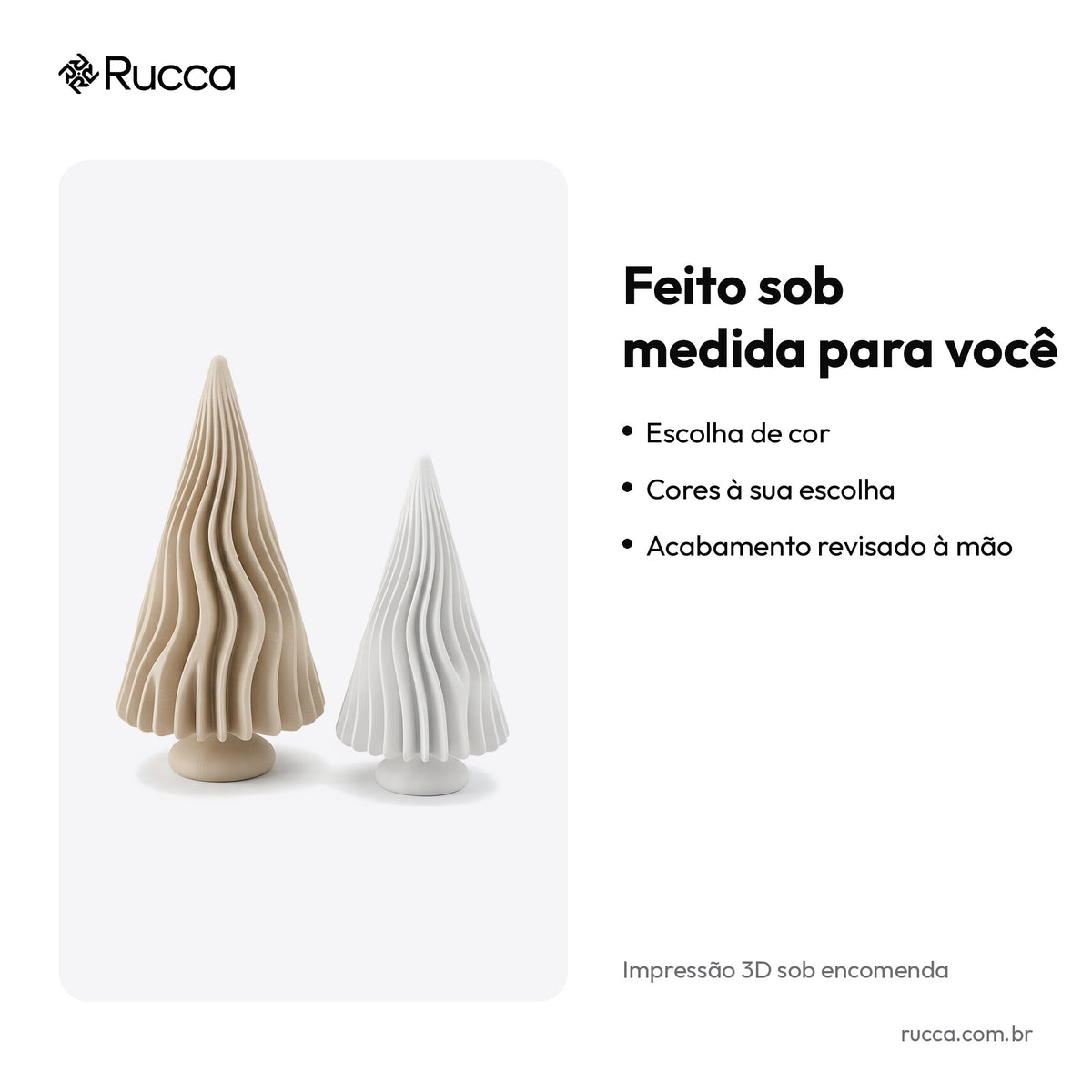 Kit 2 Árvores de Natal Japandi — Rucca 3D