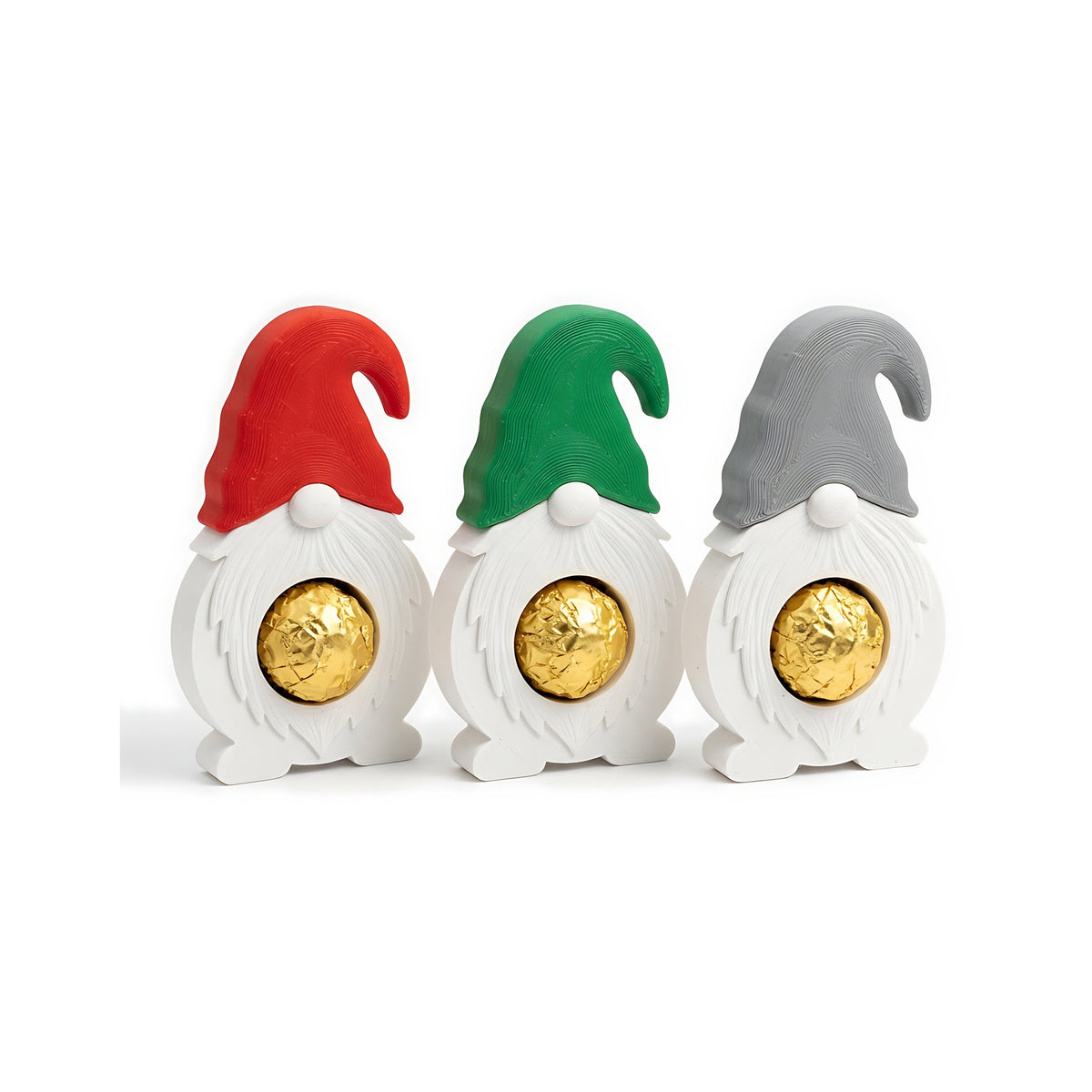 Kit 3 Gnomos de Natal Porta-Bombom — Rucca 3D