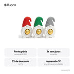 Kit 3 Gnomos de Natal Porta-Bombom — Rucca 3D