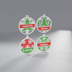 Kit 4 Enfeites de Natal Personalizados com Nome, Kit com 4 nomes
