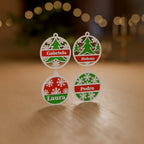 Kit 4 Enfeites de Natal Personalizados com Nome decorando o ambiente