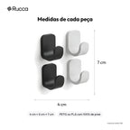 Kit 4 Ganchos de Parede Minimalistas — Rucca 3D