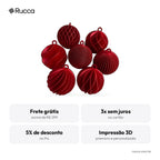 Kit 6 Bolas de Natal Paramétricas Vermelhas — Rucca 3D