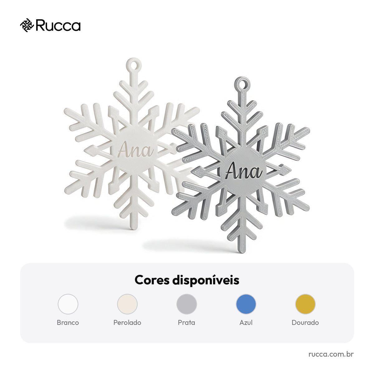 Kit Flocos de Neve para Árvore (12 Peças) — Rucca 3D