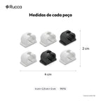 Kit organizador de cabos para mesa (6 clipes) — Rucca 3D