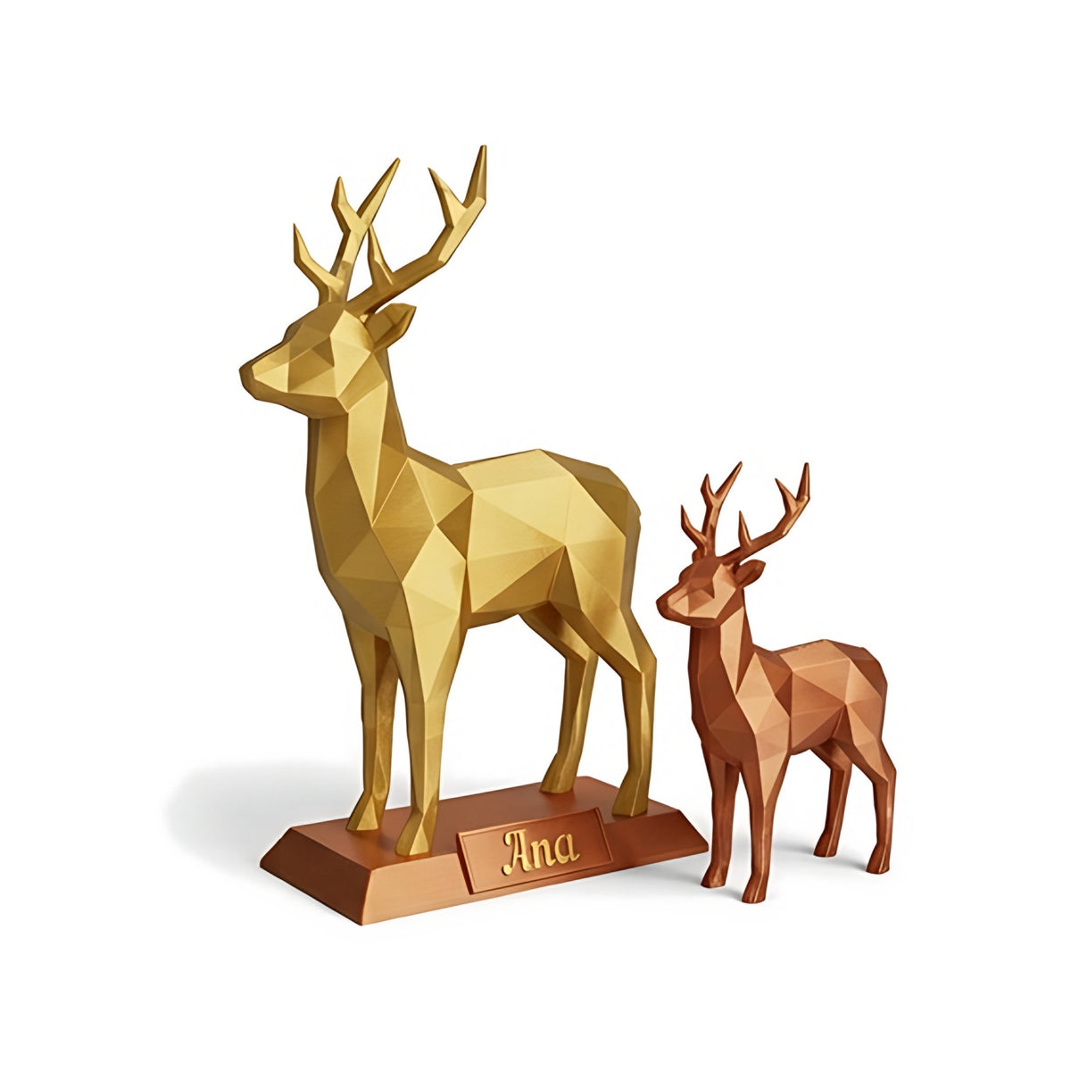 Kit Renas Low-Poly de Mesa (2 Peças) — Rucca 3D