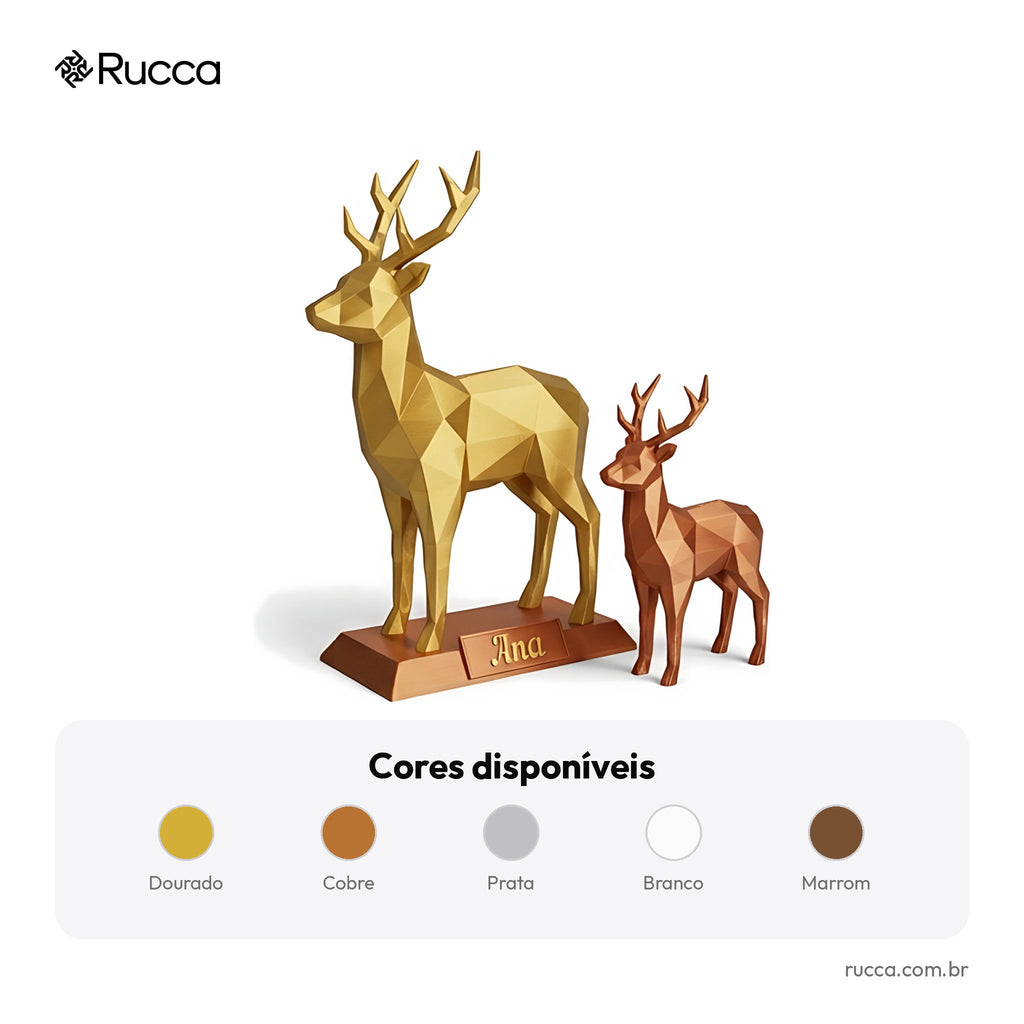 Kit Renas Low-Poly de Mesa (2 Peças) — Rucca 3D