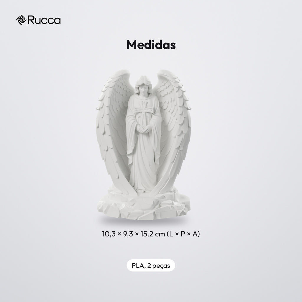 Luminária Anjo da Guarda com Cruz para Vela LED: medidas