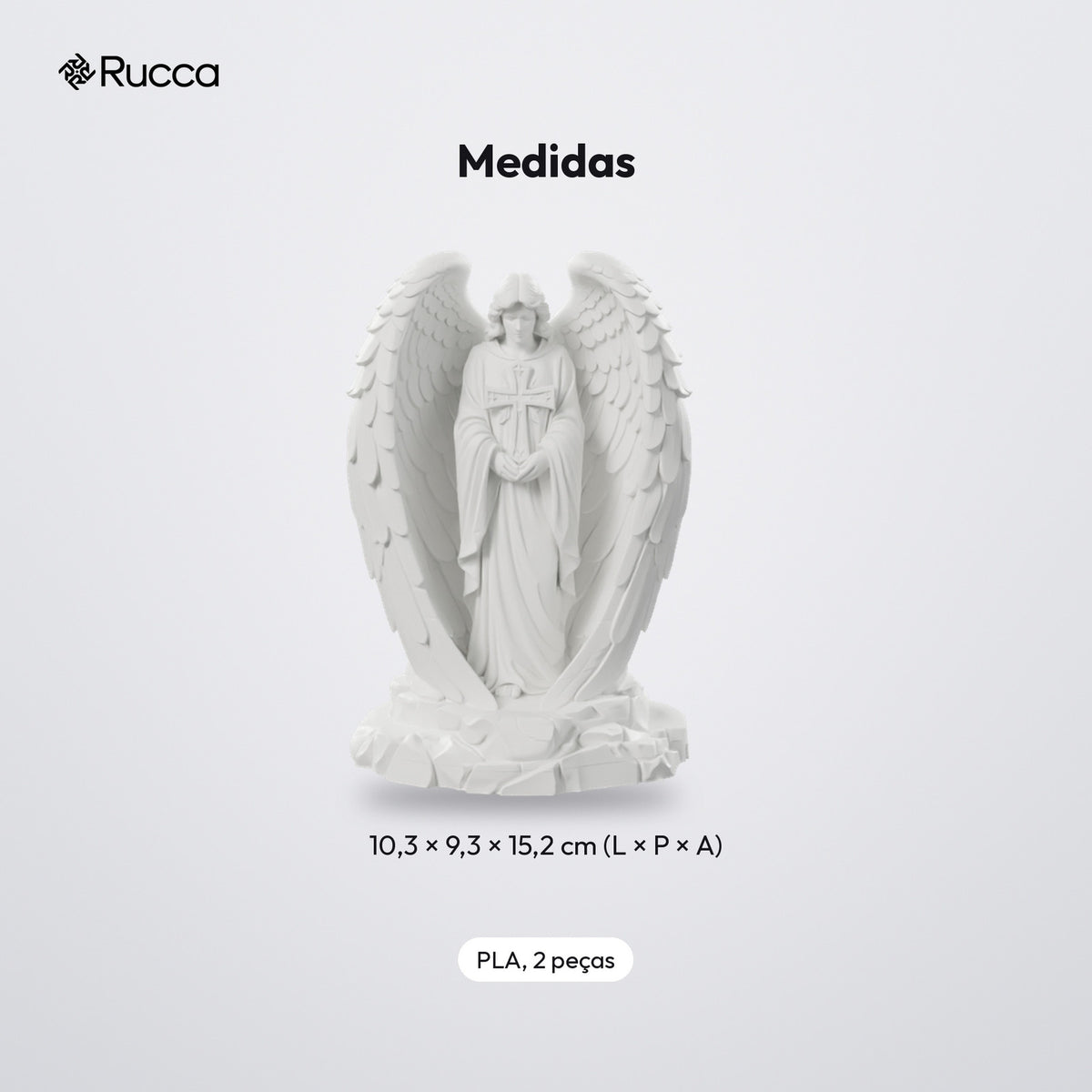 Luminária Anjo da Guarda com Cruz para Vela LED: medidas