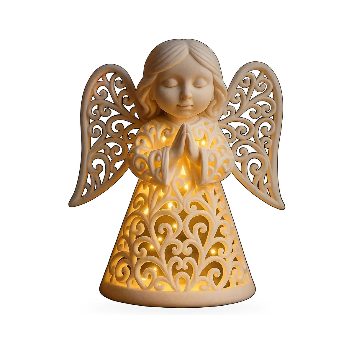Luminária Anjo Filigrana com Saia Rendada — Rucca 3D