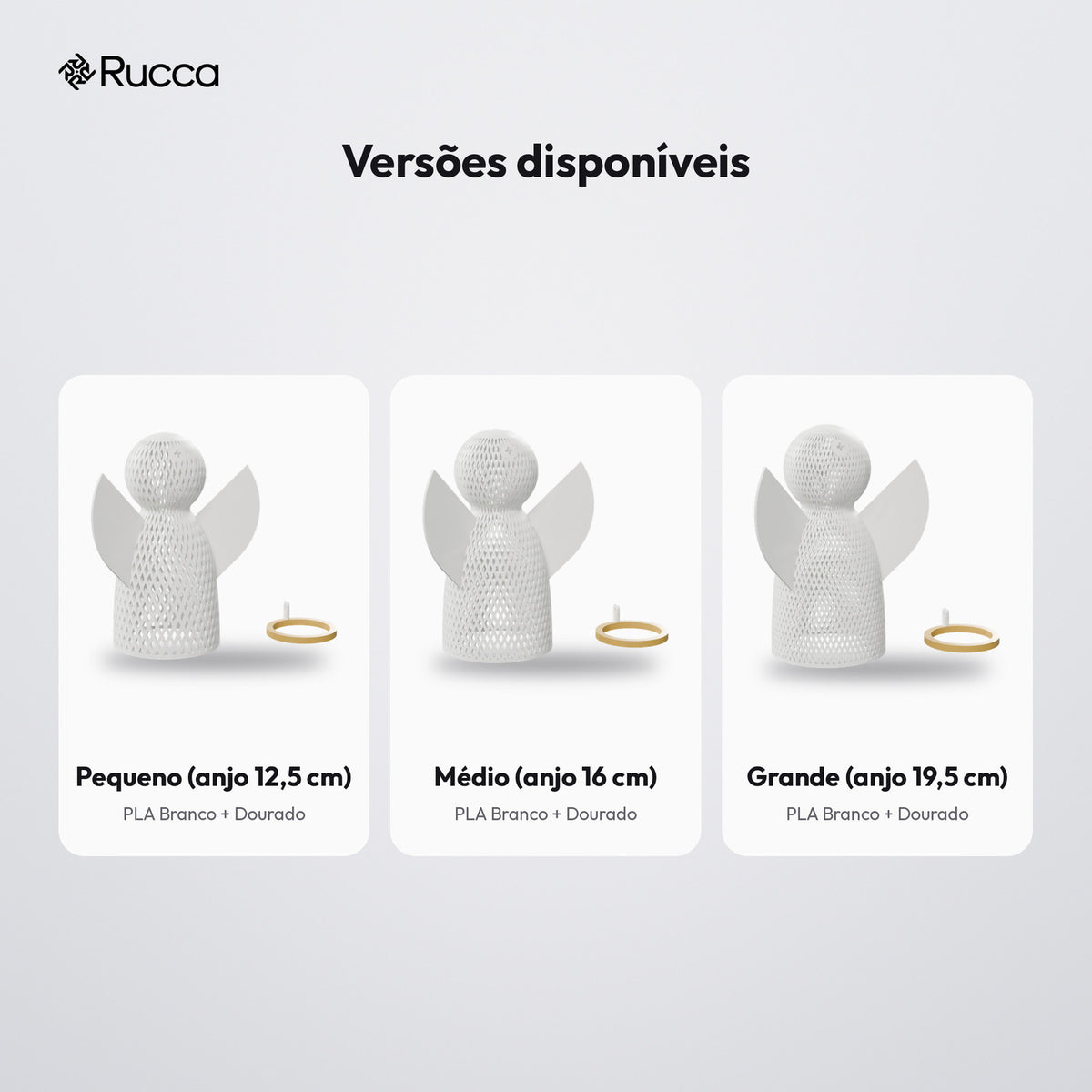 Luminária Anjo Vazado com Auréola Dourada: versões disponíveis