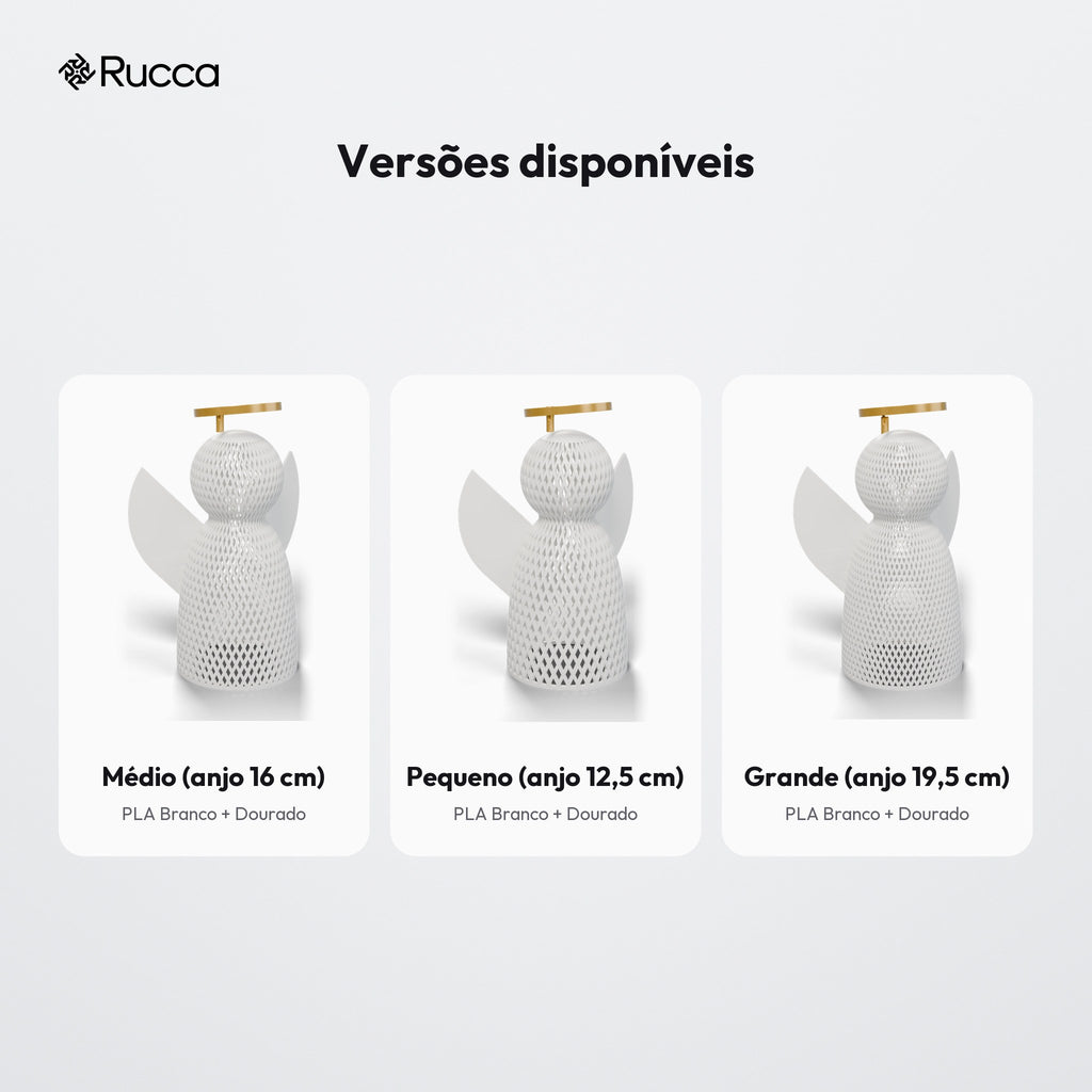 Luminária Anjo Vazado com Auréola Dourada: versões disponíveis