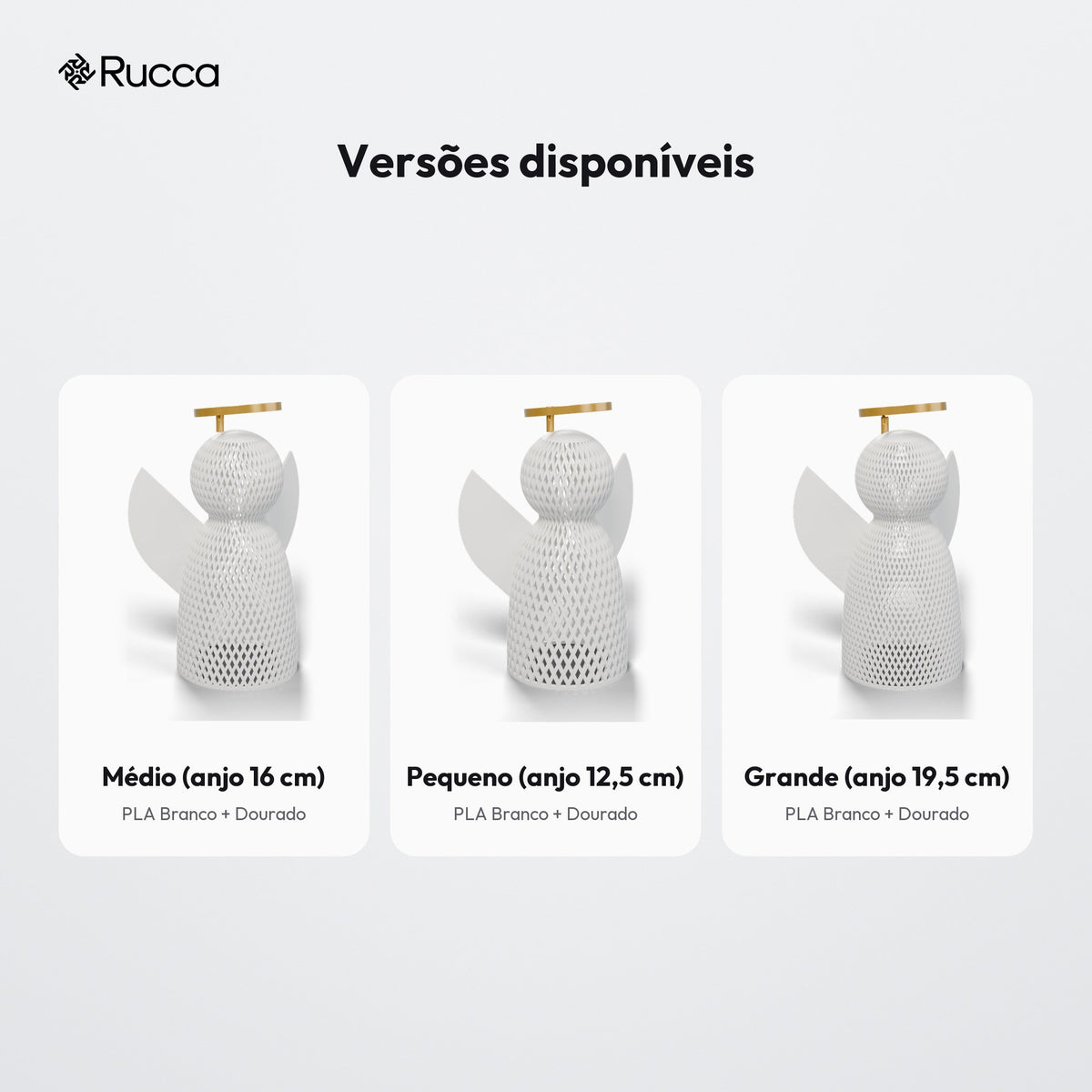 Luminária Anjo Vazado com Auréola Dourada: versões disponíveis