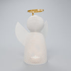 Luminária Anjo Vazado com Auréola Dourada, Grande (anjo 19,5 cm)