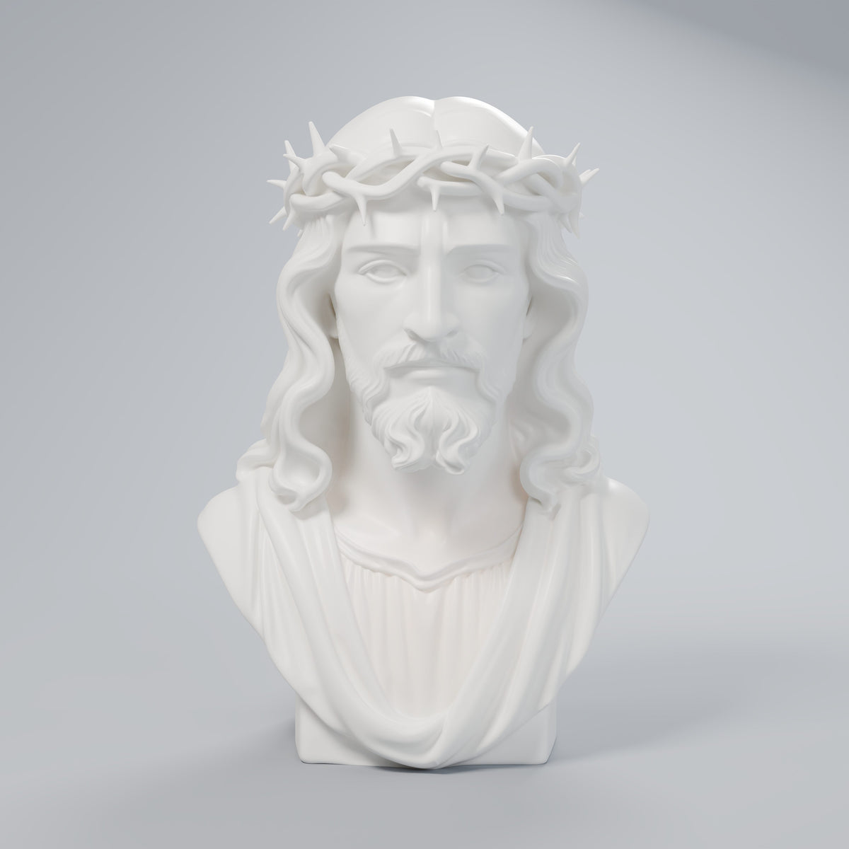 Luminária Busto de Jesus com Coroa de Espinhos, vista frontal