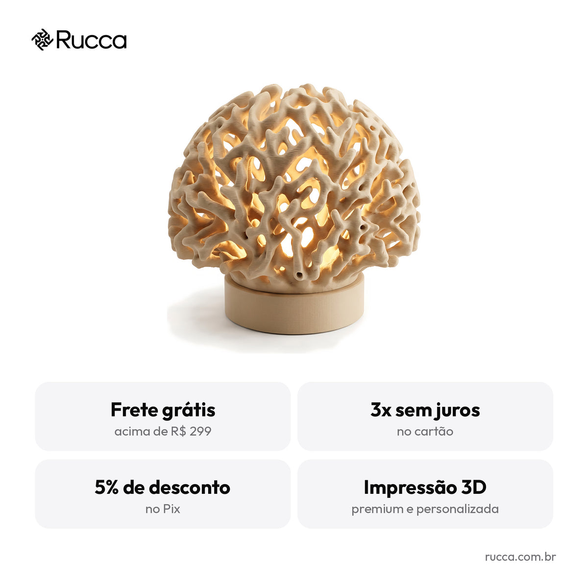 Luminária Coral Marinho — Rucca 3D