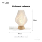 Luminária de Mesa Canelada Paramétrica com Kit LED — Rucca 3D