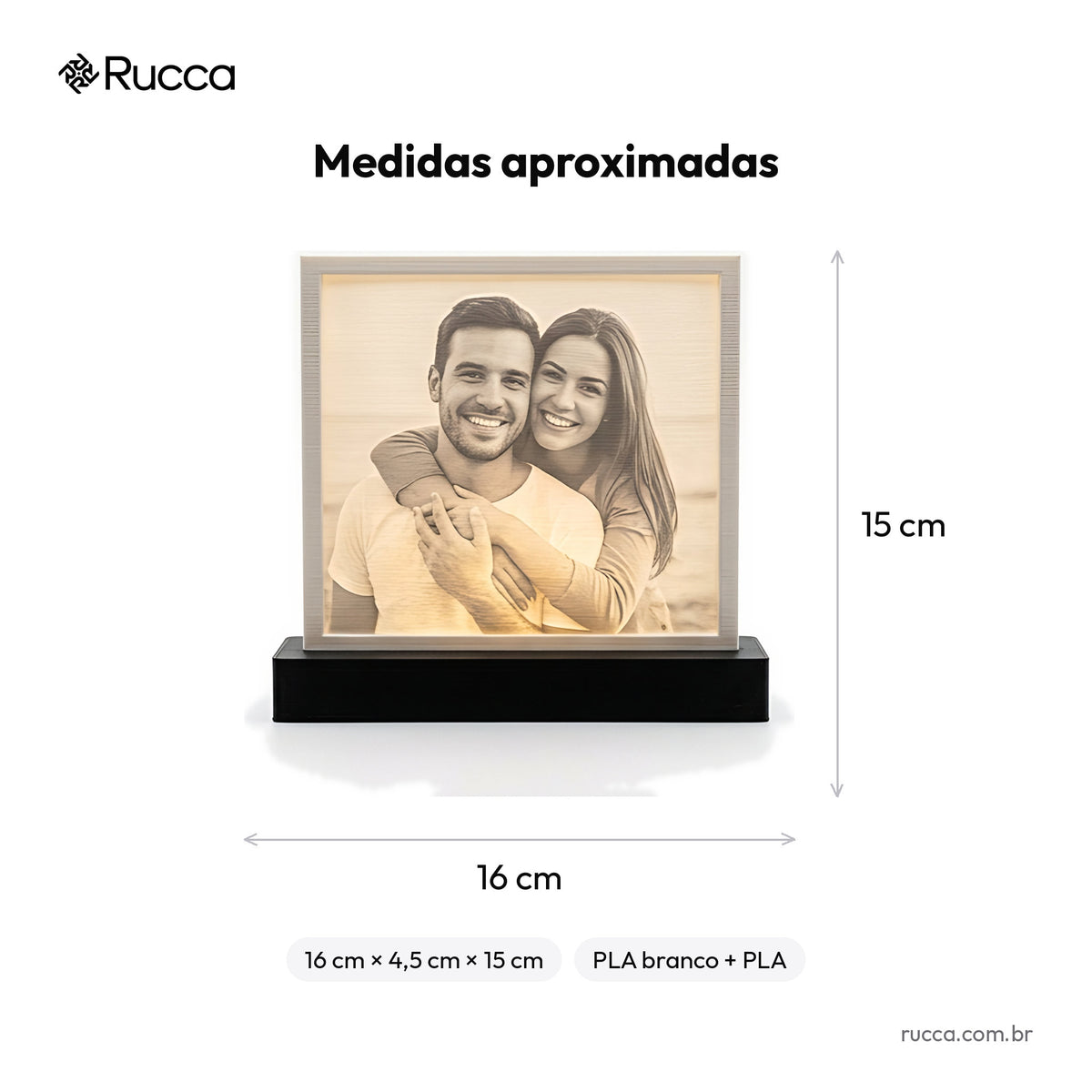 Luminária Litofania com Foto — Rucca 3D