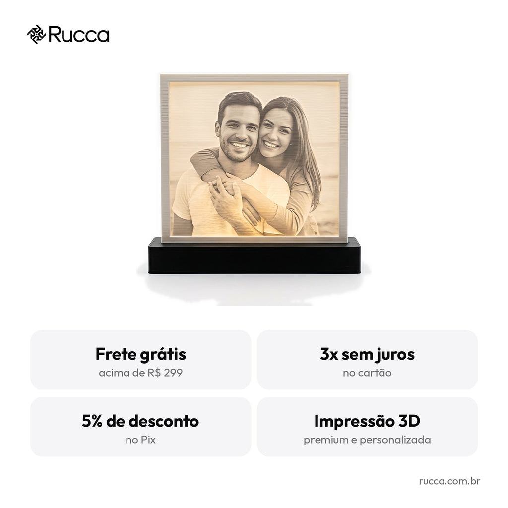Luminária Litofania com Foto — Rucca 3D