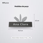 Marcador de Lugar de Mesa com Nome: medidas