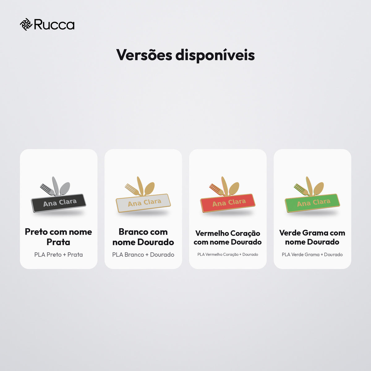 Marcador de Lugar de Mesa com Nome: versões disponíveis