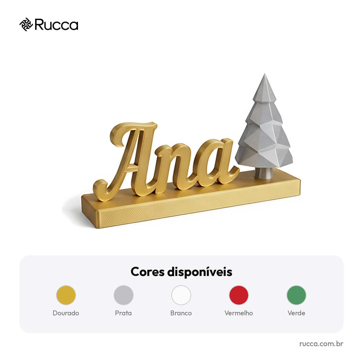 Marcador de Lugar para Ceia com Nome (Kit 6) — Rucca 3D