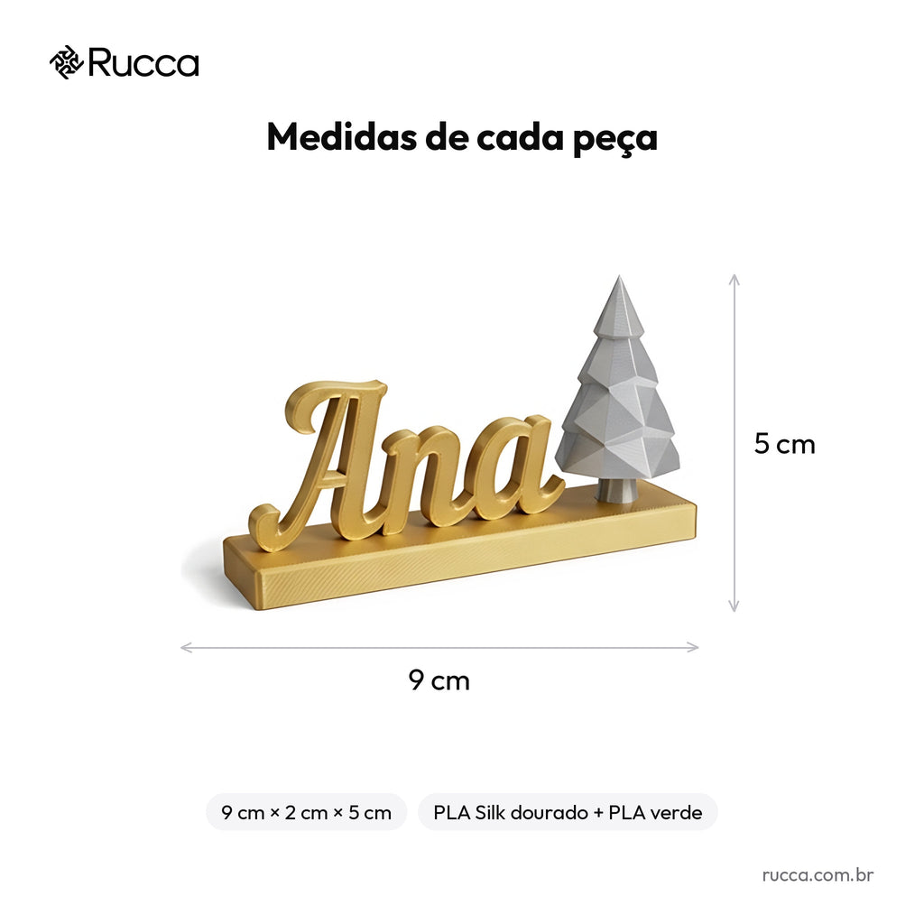 Marcador de Lugar para Ceia com Nome (Kit 6) — Rucca 3D