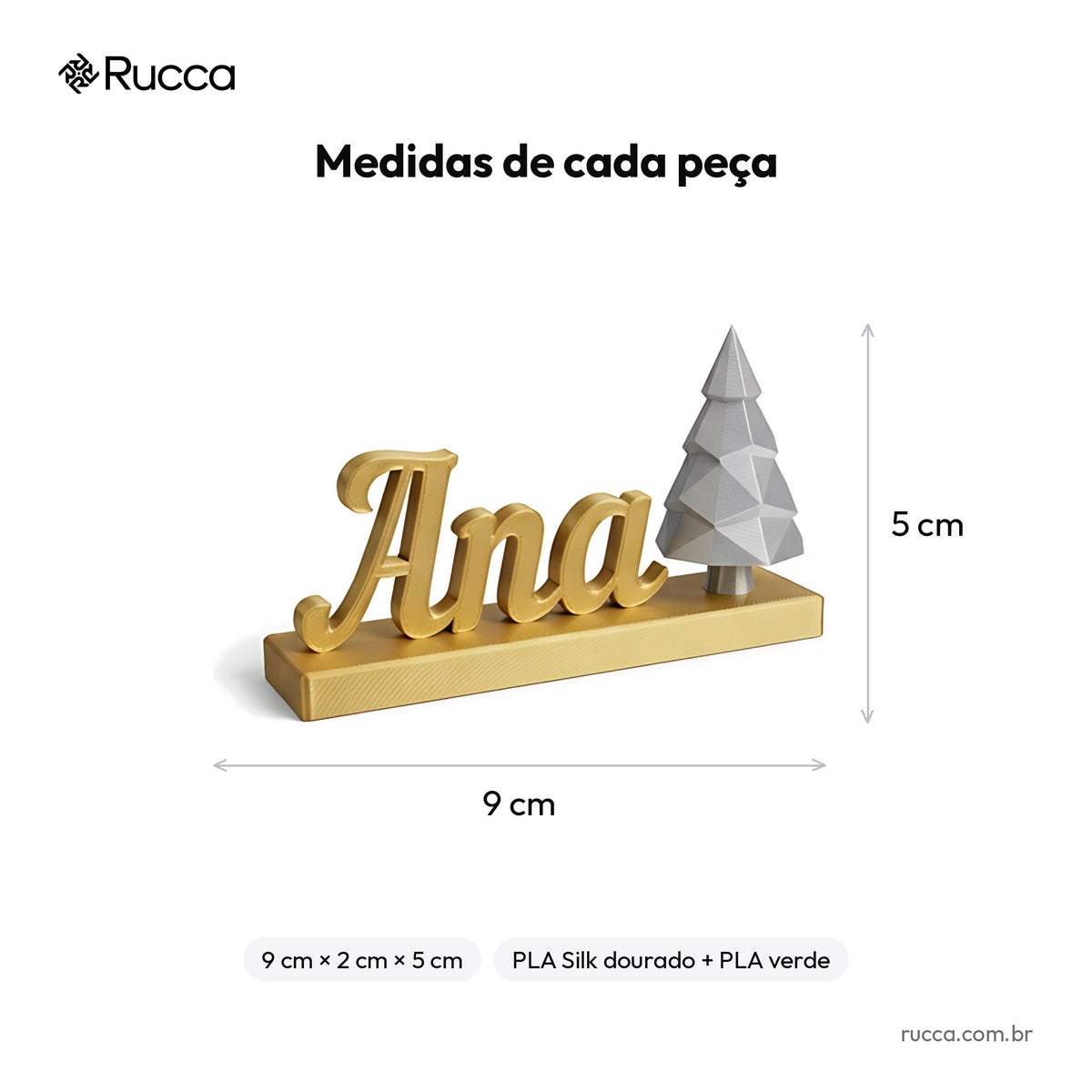 Marcador de Lugar para Ceia com Nome (Kit 6) — Rucca 3D