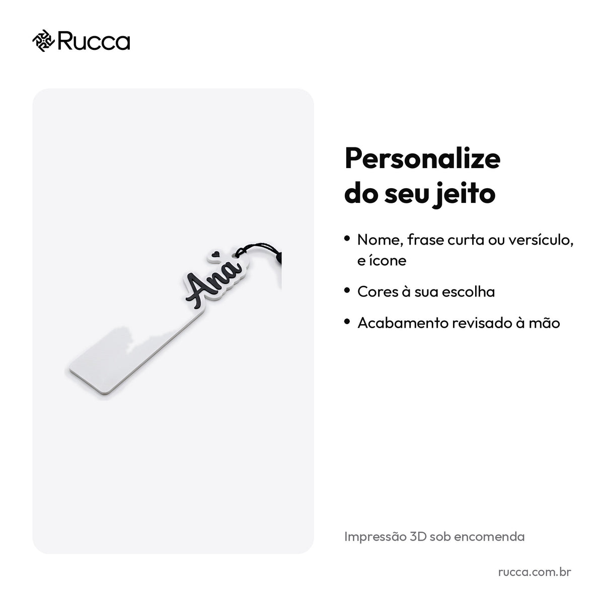 Marcador de página personalizado com nome — Rucca 3D