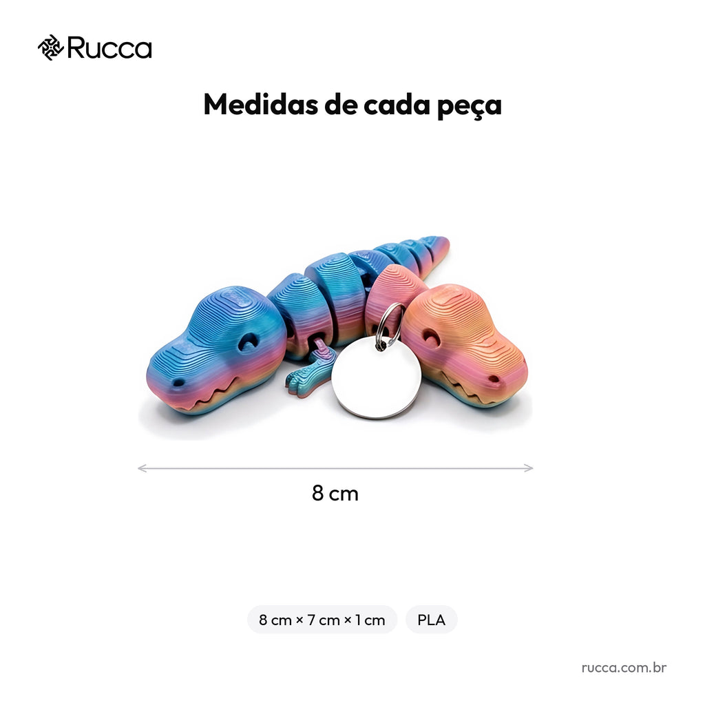 Mini bichinho articulado com tag de nome — Rucca 3D