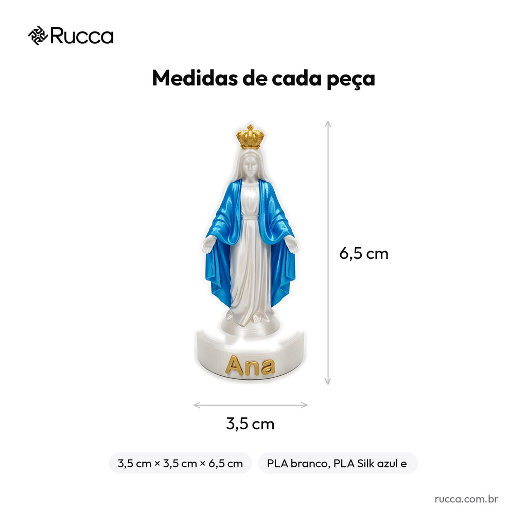 Mini imagem religiosa 3D com base personalizada — Rucca 3D