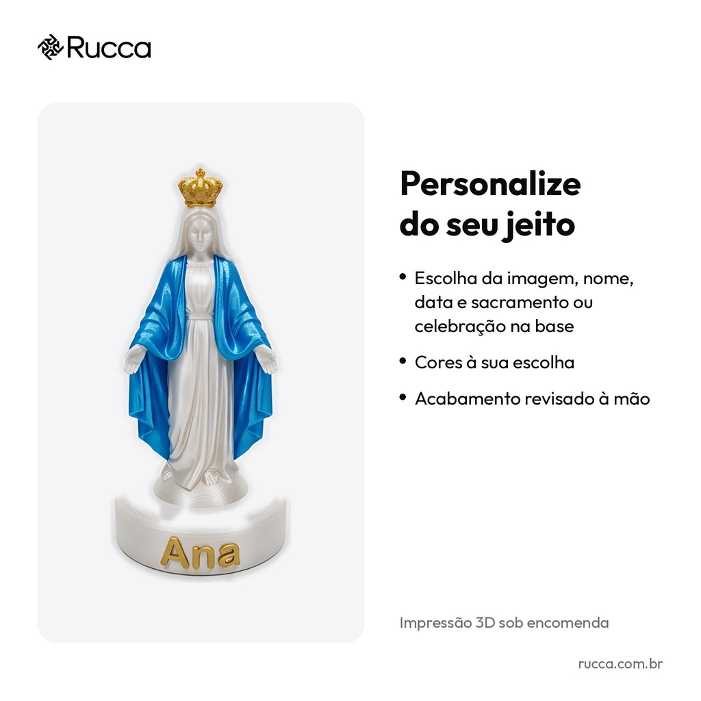 Mini imagem religiosa 3D com base personalizada — Rucca 3D