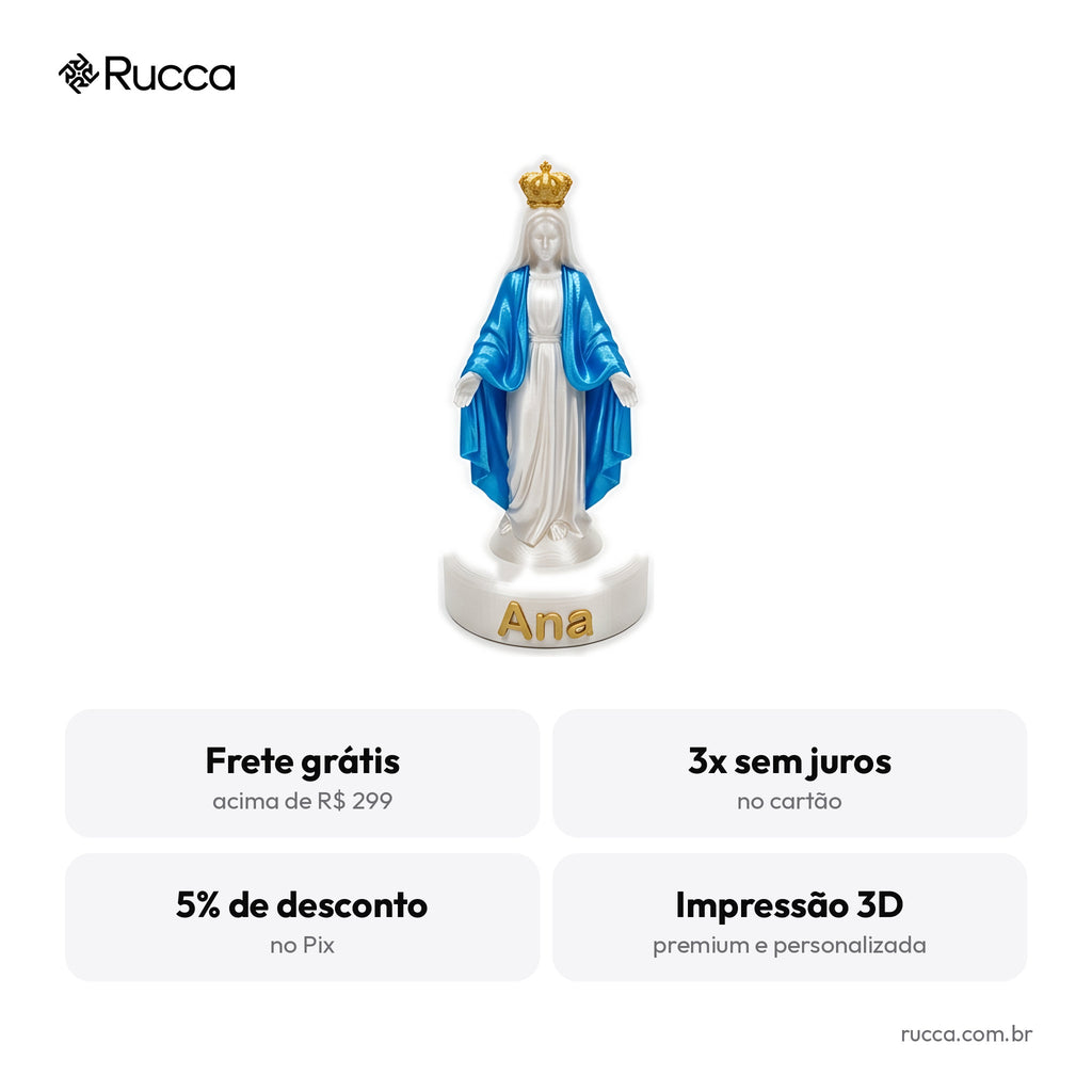 Mini imagem religiosa 3D com base personalizada — Rucca 3D