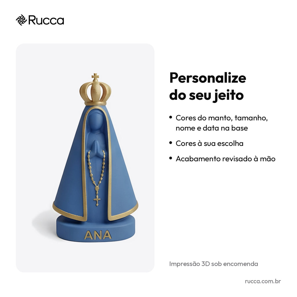 Nossa Senhora Aparecida Minimalista 3D — Rucca 3D