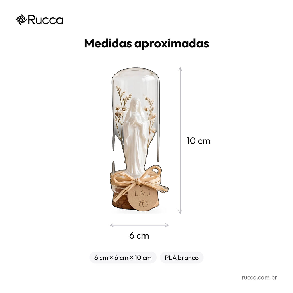 Nossa Senhora na Redoma com Flores Secas — Rucca 3D