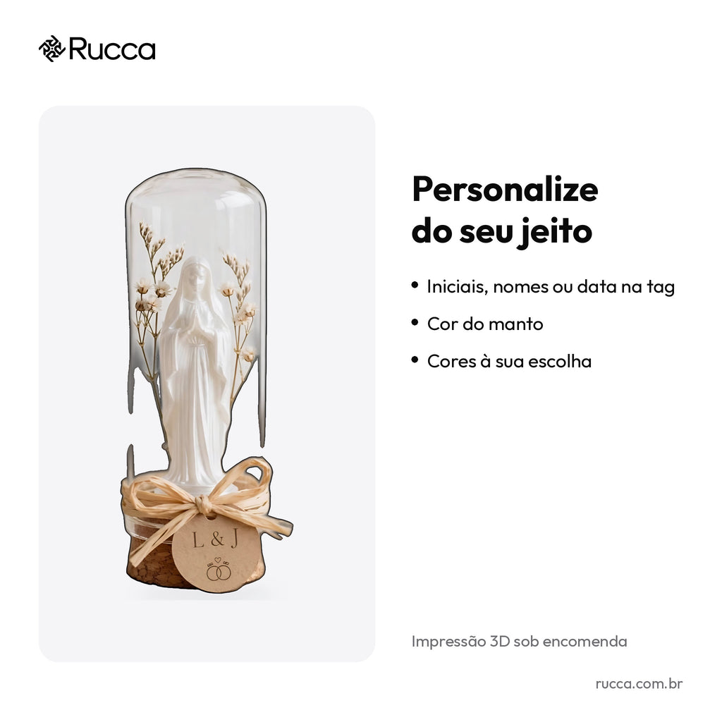 Nossa Senhora na Redoma com Flores Secas — Rucca 3D