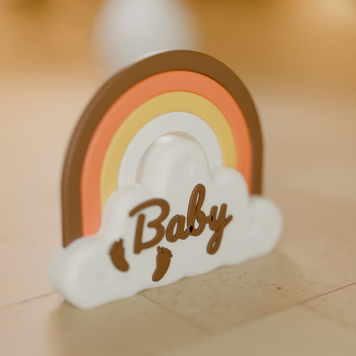 Nuvem com Arco-Íris e Nome do Bebê, detalhe