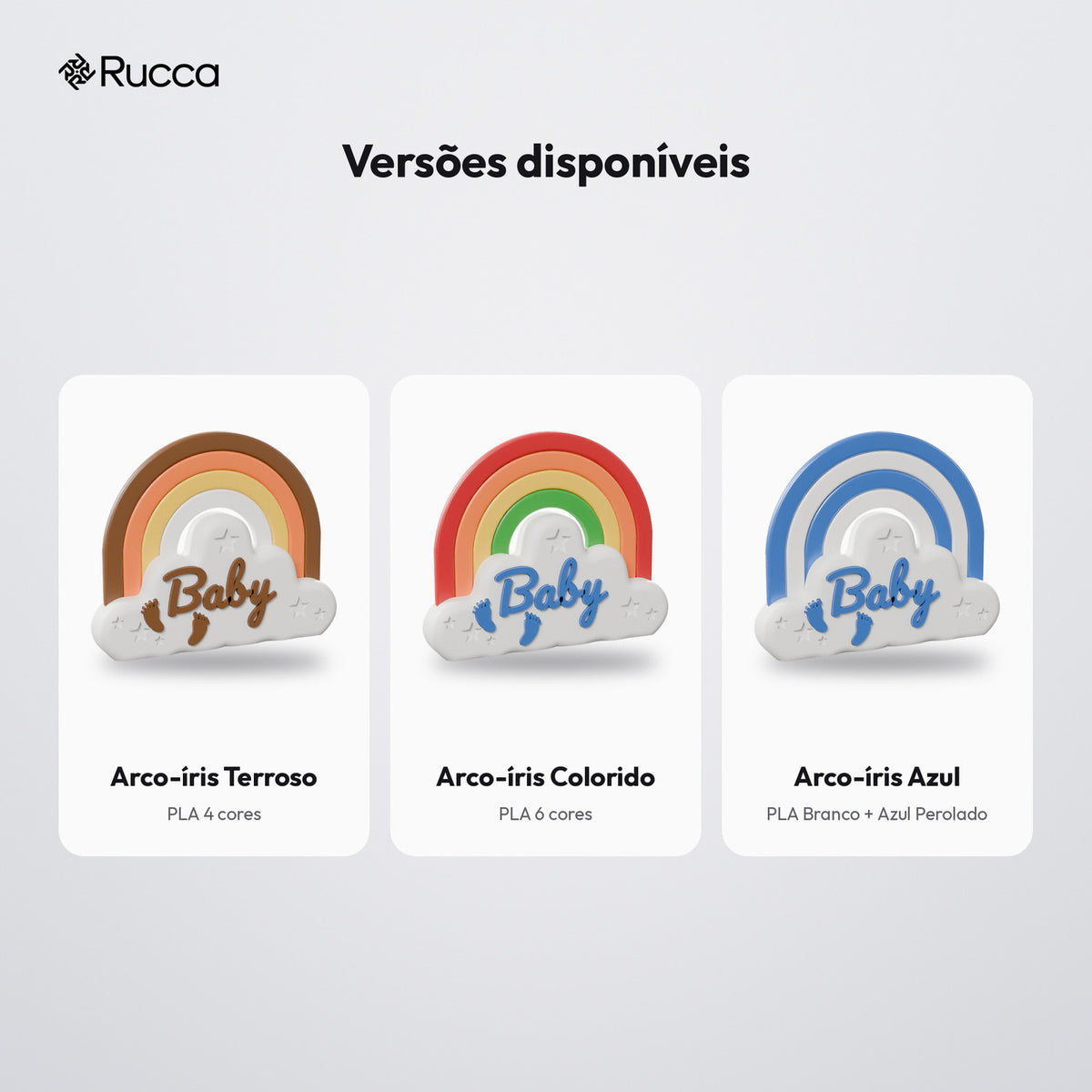 Nuvem com Arco-Íris e Nome do Bebê: versões disponíveis