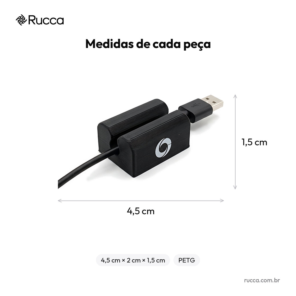 Organizador de Cabos com Logo — Rucca 3D